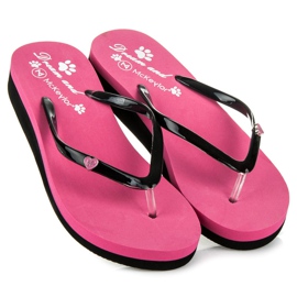 Mckeylor Zapatillas cuña rosas 2