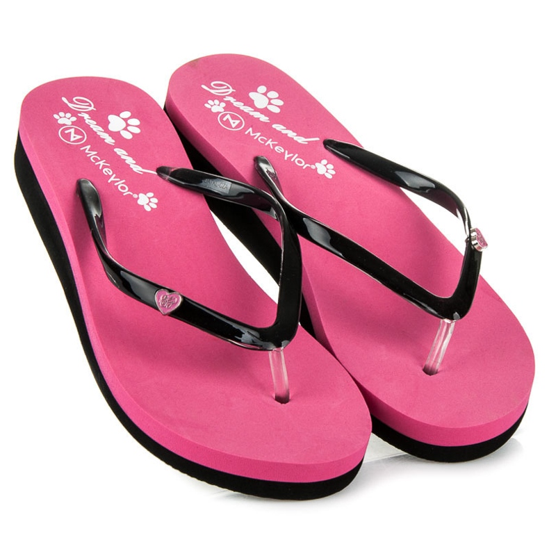 Mckeylor Zapatillas cuña rosas 2