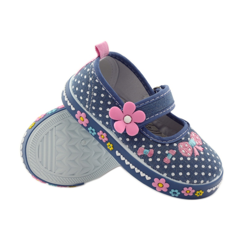 American Club Deportivas con plantilla de piel americana de lunares rosa azul blanco 3