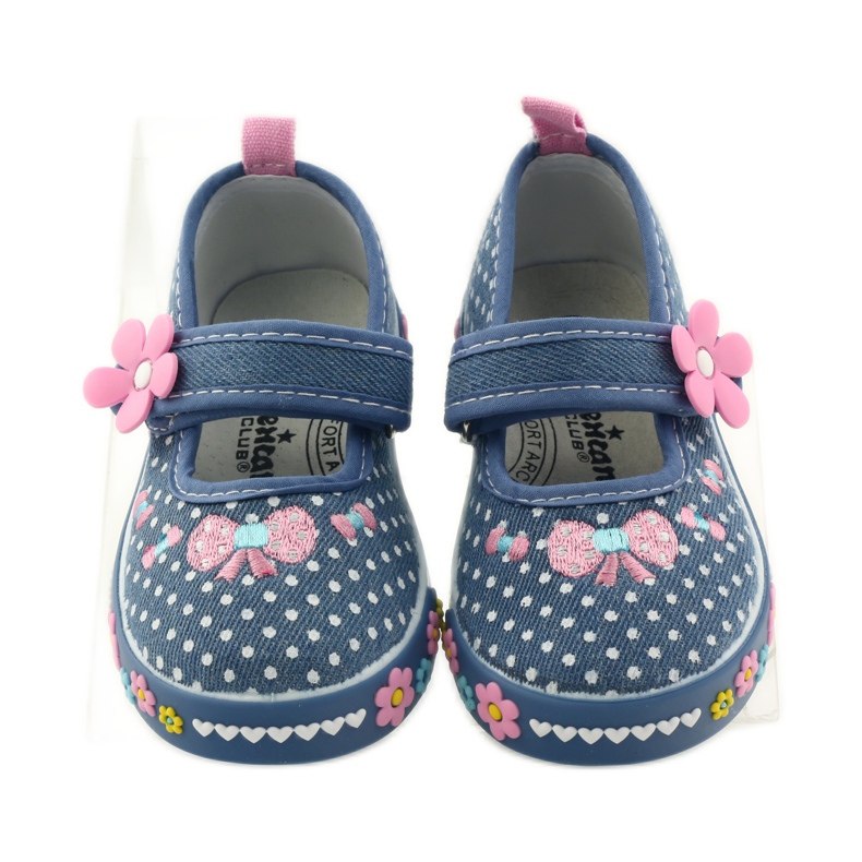 American Club Deportivas con plantilla de piel americana de lunares rosa azul blanco 4