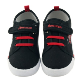 American Club Zapatillas deportivas americanas con plantilla de piel rojo negro 4