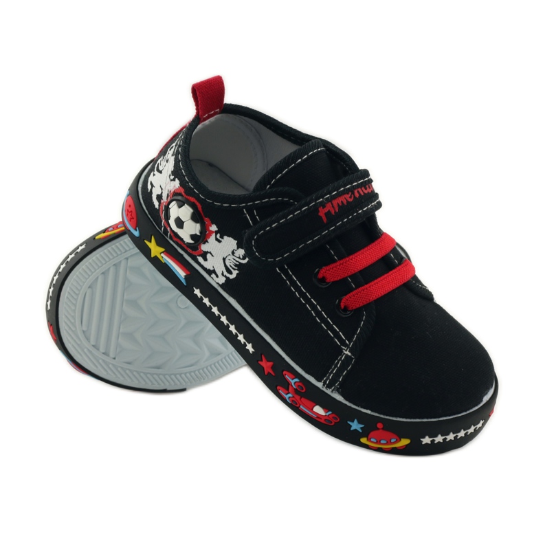 American Club Zapatillas deportivas americanas con plantilla de piel rojo negro blanco 3