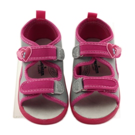 American Club Sandalias con plantilla americana de piel rosa gris 4
