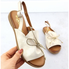 Sandalias romanas Potocki W WOL73B blanco dorado 4
