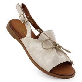 Sandalias romanas Potocki W WOL73B blanco dorado 7