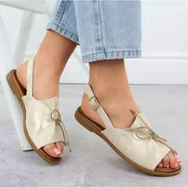 Sandalias romanas Potocki W WOL73B blanco dorado 8
