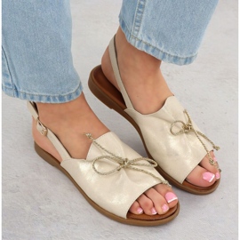 Sandalias romanas Potocki W WOL73B blanco dorado 10
