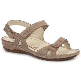 Cómodas sandalias de piel en beige W Helios 205 12