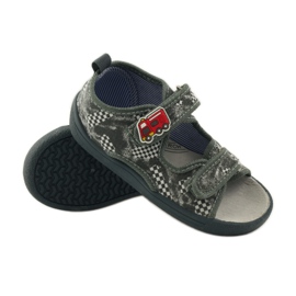 American Club Sandalias con plantilla americana de piel gris blanco 3 American Club Sandalias con plantilla americana de piel gris blanco 3