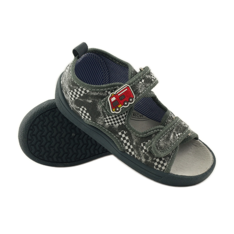 American Club Sandalias con plantilla americana de piel gris blanco 3 American Club Sandalias con plantilla americana de piel gris blanco 3