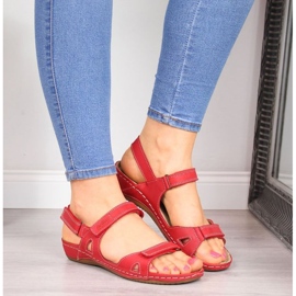 Sandalias piel velcro rojo W Helios 205 13