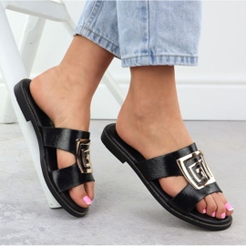 Pantuflas negras con adorno W Filippo negro 5
