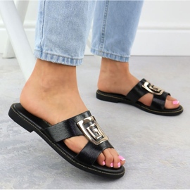 Pantuflas negras con adorno W Filippo negro 7