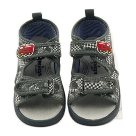 American Club Sandalias con plantilla americana de piel gris blanco 4 American Club Sandalias con plantilla americana de piel gris blanco 4