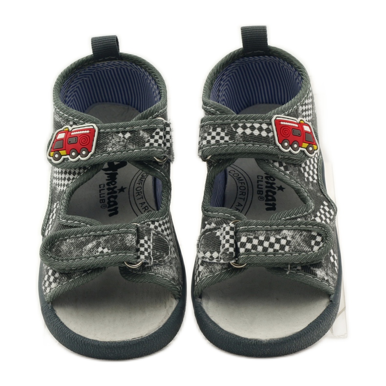 American Club Sandalias con plantilla americana de piel gris blanco 4 American Club Sandalias con plantilla americana de piel gris blanco 4