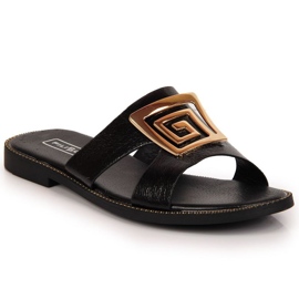 Pantuflas negras con adorno W Filippo negro 10