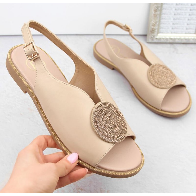 Sandalias Filippo W PAW542 beige con circonitas 1