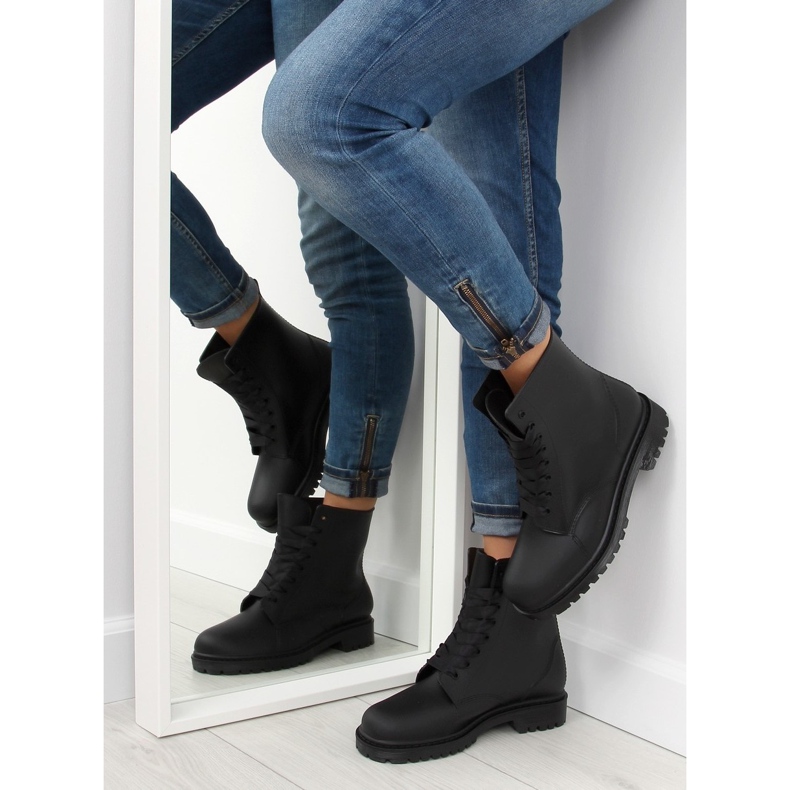 Botas negras con cordones negro D56P negro 1 Botas negras con cordones negro D56P negro 1