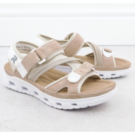 Sandalias femeninas Rieker 64064-31 beige rosado 4