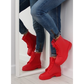 Botas cordones rojas chanclos D56P rojo 1