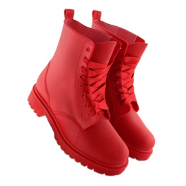 Botas cordones rojas chanclos D56P rojo 4