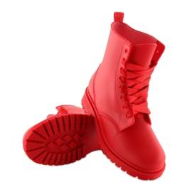 Botas cordones rojas chanclos D56P rojo 5