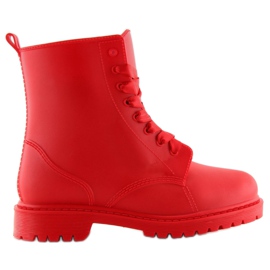 Botas cordones rojas chanclos D56P rojo 6