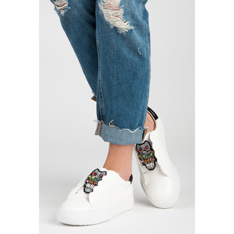 Vices Zapatillas slip-on con búhos blanco 2 Vices Zapatillas slip-on con búhos blanco 2