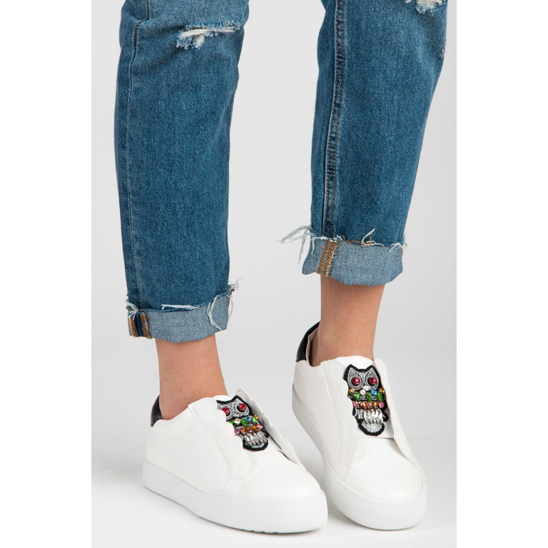 Vices Zapatillas slip-on con búhos blanco 1 Vices Zapatillas slip-on con búhos blanco 1