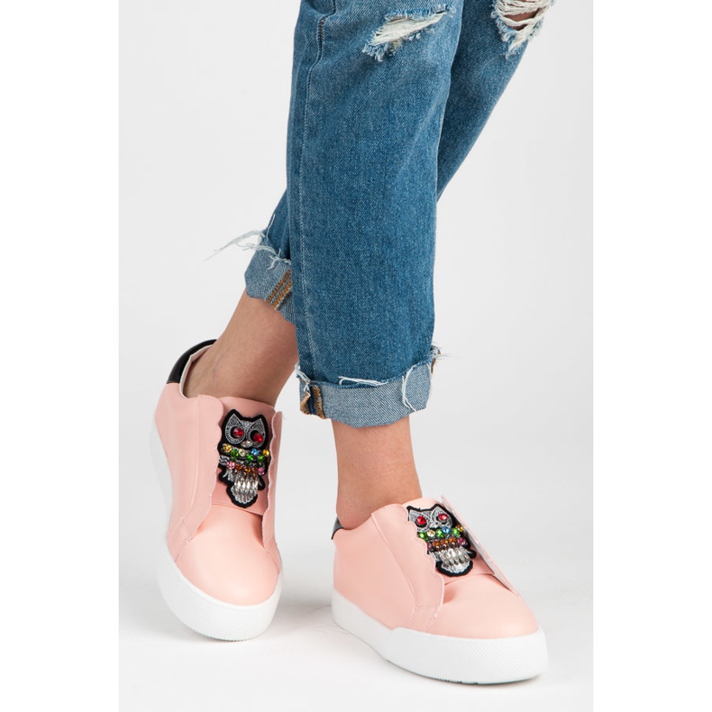 Vices Zapatillas slip-on con búhos rosa 2