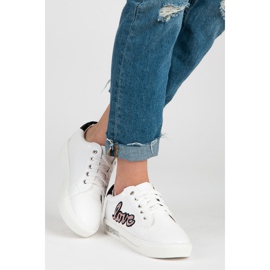 Vices Zapatillas Love con cordones blanco rosado 2