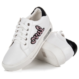 Vices Zapatillas Love con cordones blanco rosado 4