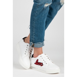 Vices Zapatillas Love con cordones blanco rojo 2