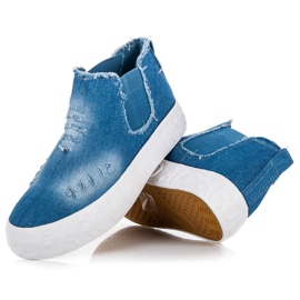 Seastar Slipons de mezclilla por encima del tobillo azul 3