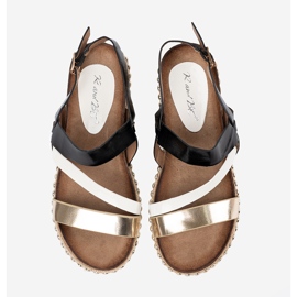 Sandalias con rayas y una suela decorativa negro 4