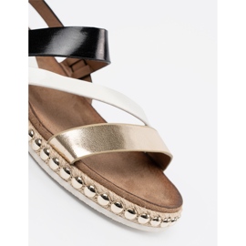 Sandalias con rayas y una suela decorativa negro 1