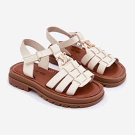 Sandalias de niñas con detalle decorativo BEIGE 1 Sandalias de niñas con detalle decorativo BEIGE 1