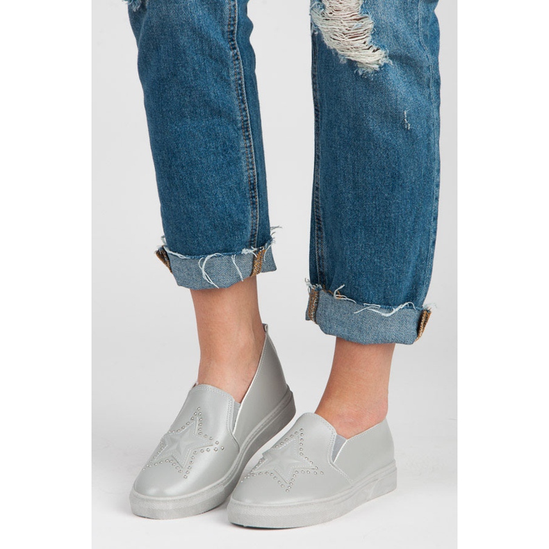 Slipons Grises Con Estrella 1