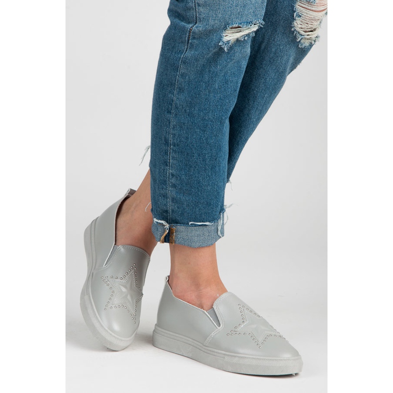 Slipons Grises Con Estrella 2