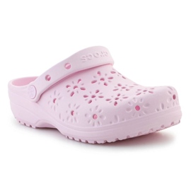 Crocs Classic Floral Cut Out Clog 210927-6W rosado 1 Crocs Classic Floral Cut Out Clog 210927-6W rosado 1