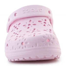Crocs Classic Floral Cut Out Clog 210927-6W rosado 2 Crocs Classic Floral Cut Out Clog 210927-6W rosado 2