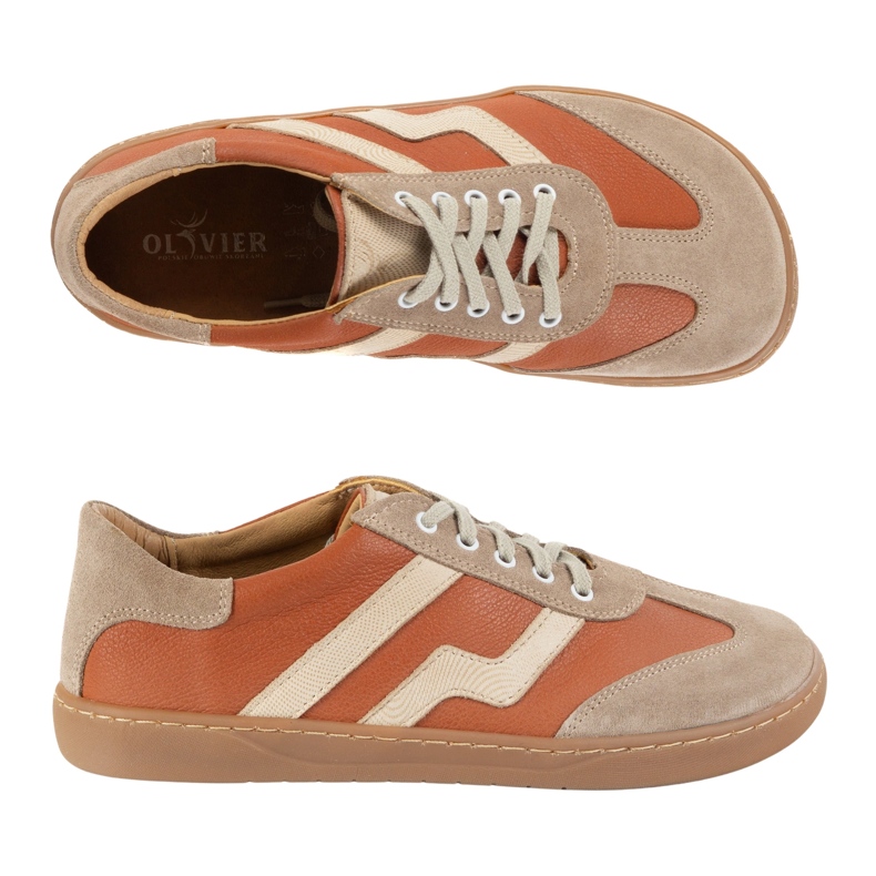 Zapatos de cuero para mujeres descalzos Olivier Eliza Rude naranja 1