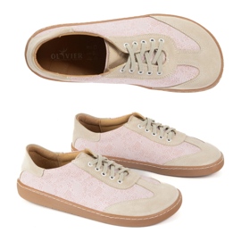 Zapatos de cuero para mujeres descalzos Olivier Eliza Pink Flowers rosado 1 Zapatos de cuero para mujeres descalzos Olivier Eliza Pink Flowers rosado 1