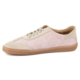 Zapatos de cuero para mujeres descalzos Olivier Eliza Pink Flowers rosado 3