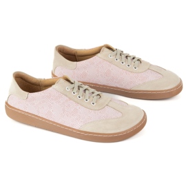 Zapatos de cuero para mujeres descalzos Olivier Eliza Pink Flowers rosado 4