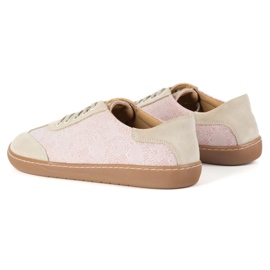 Zapatos de cuero para mujeres descalzos Olivier Eliza Pink Flowers rosado 6