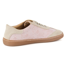 Zapatos de cuero para mujeres descalzos Olivier Eliza Pink Flowers rosado 8