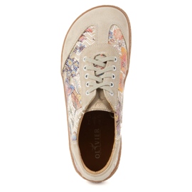 Zapatos de cuero para mujeres descalzos Olivier Eliza beige flores 9