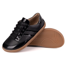 Zapatillas de deporte descalza Kaia Olivier - zapatos de cuero anatómico flotante negro con barniz 6