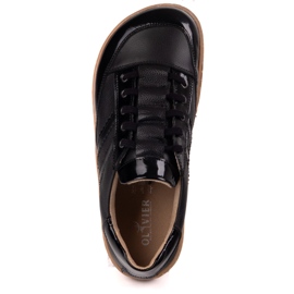 Zapatillas de deporte descalza Kaia Olivier - zapatos de cuero anatómico flotante negro con barniz 9